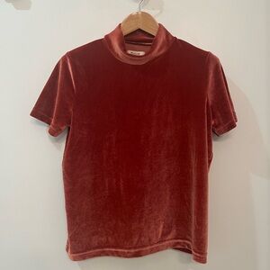 SZ S Madewell Velvet Material Turtleneck Top